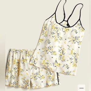 J. Crew Easy Luxe Eco Tank Pajama Set in Budding Floral yellow romantic small